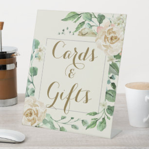 Classic Elegant Floral Bridal Shower Pedestal Sign