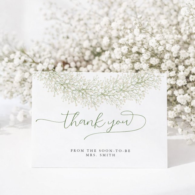 Classic Elegant Floral Bridal Shower Thank You Card (Creator Uploaded)