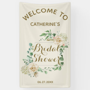 Classic Elegant Floral Bridal Shower Welcome Banner