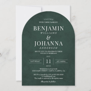 Classic Elegant Forest Green Wedding Arch Invitation