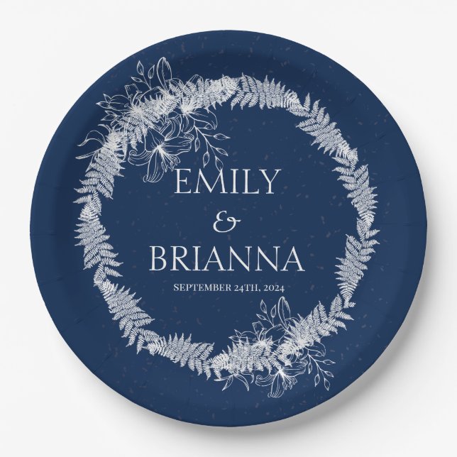 Classic Elegant Formal Navy Blue  Name Plates  (Front)