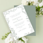 Classic Elegant Formal Sage Green Leafy Wedding Invitation<br><div class="desc">It's time to plan your special day, and we've got just the wedding invitation for you! Our Classic Elegant Formal Sage Green Leafy Wedding Invitation is perfect for couples who want a modern but timeless look. The delicate leaf line art motif frames the invitation beautifully, while the hand lettered calligraphy...</div>