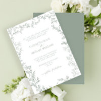 Classic Elegant Formal Sage Green Leafy Wedding