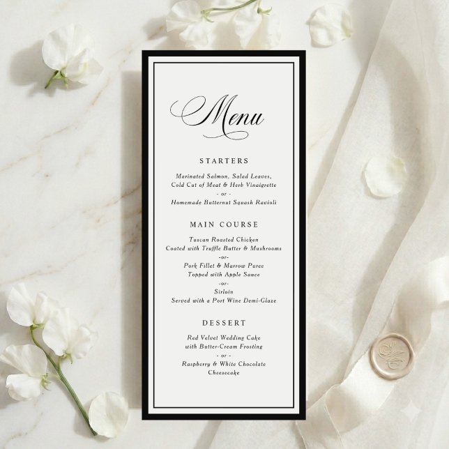 Classic Elegant Frame Border Wedding Menu (Creator Uploaded)