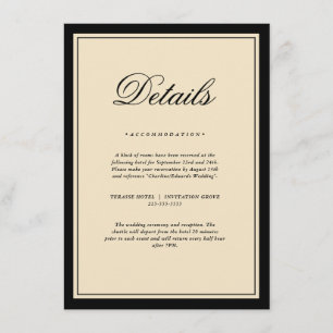 Classic Elegant Frame Wedding Details Enclosure  Card
