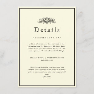 Classic Elegant Frame Wedding Details Enclosure Card
