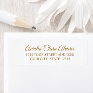 Classic Elegant Gold Calligraphy Return Address