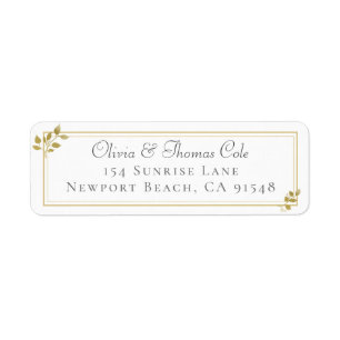 Classic Elegant Gold Eucalyptus Wedding Address