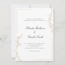 Classic Elegant Gold Flower Branch Wedding