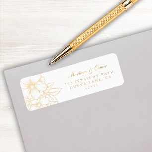 Classic Elegant Gold Gilded Floral Return Address