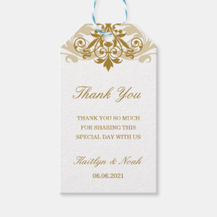 Classic & Elegant Gold Ironwork Wedding Thank You Gift Tags