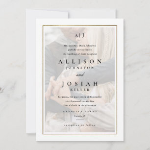 Classic Elegant Gold Photo Wedding Invitation