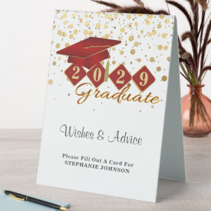 Classic Elegant Graduation Party Red & Gold 