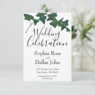 Classic Elegant Green English Ivy Wedding Invitation