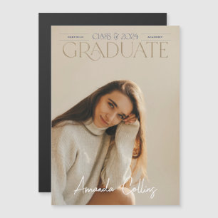 Classic & Elegant Headline Photo Grad Magnet
