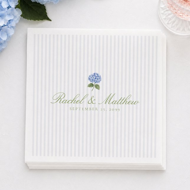 Classic Elegant Hydrangea Wedding Napkins (Creator Uploaded)