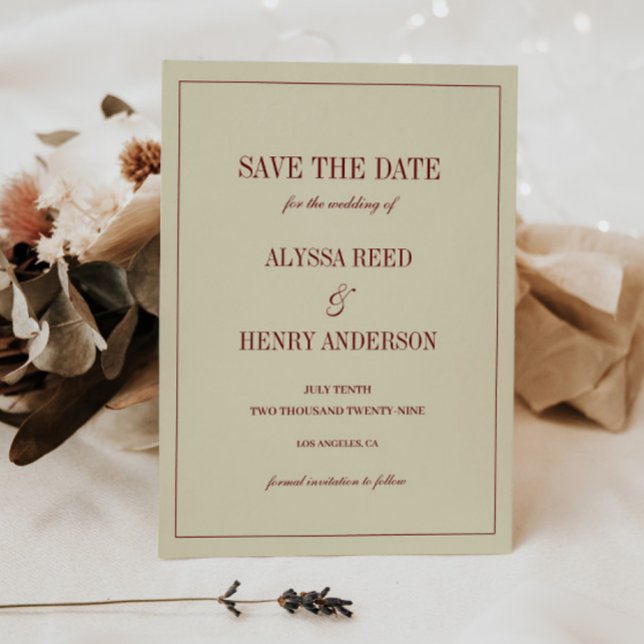 Classic Elegant Ivory Monogram Script Wedding Save The Date (Creator Uploaded)