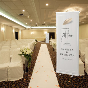 Classic & Elegant Just Love Welcome  Retractable Banner