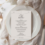 Classic Elegant Light Grey Vintage Label Wedding  Menu<br><div class="desc">This beautifully designed menu brings a touch of vintage charm to your wedding reception. The classic label design, with its intricate details and elegant typography, sets the tone for a sophisticated dining experience. Personalise the menu with your selection of dishes, creating not only a practical guide for your guests but...</div>