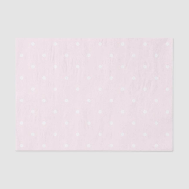Classic Elegant Light Pink and White Polka Dots Tissue Paper (Front)