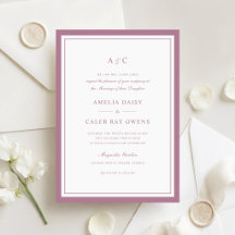 Classic Elegant Mauve Border Frame Wedding
