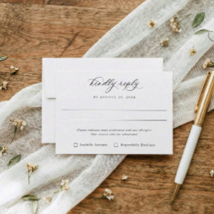 Classic Elegant Meal Options Old Money Wedding RSVP Card