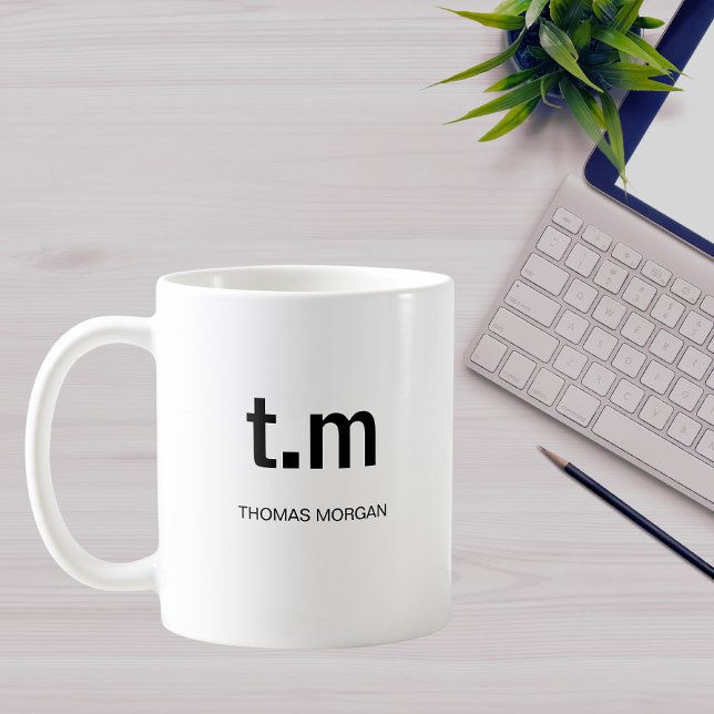 Classic Elegant Minimal Monogram Coffee Mug (Creator Uploaded)