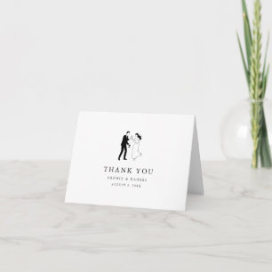 Classic Elegant Minimalist Hand Drawn Thank You Card