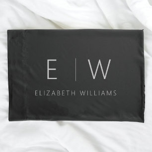 Classic Elegant Modern Minimalist Black White Pillowcase