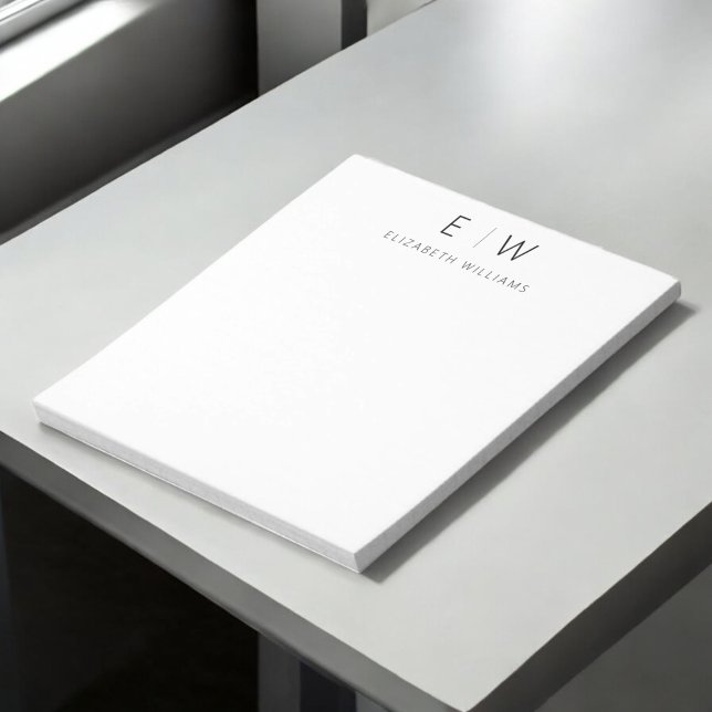 Classic Elegant Modern Minimalist Monogram Name  Notepad (Creator Uploaded)