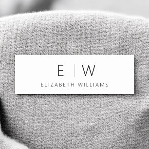 Classic Elegant Modern Minimalist Monogram Name Tag