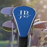 Classic Elegant Monogram and Name Blue Golf Head Cover<br><div class="desc">A classic look in sporty blue and white,  this golf head cover makes a wonderful gift or treat for yourself. It has large monogram initials to personalise with your desired initials and also the name spelled out in elegant serif type face.</div>