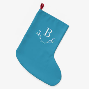 Classic Elegant Monogram Large Christmas Stocking