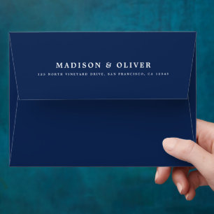 Classic & Elegant Navy Wedding Invitation Envelope