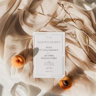 Classic Elegant Neutral Ampersand Monogram Wedding Invitation