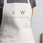 Classic Elegant Neutral Minimalist Monogram Name Apron<br><div class="desc">Elevate your culinary experience with our Classic Elegant Modern Minimalist Monogram Name Cooking Apron. This kitchen essential seamlessly merges timeless elegance with contemporary minimalism. Crafted with precision, this apron is not just a practical accessory but also a statement of personal style. The customisable monogram and name option allows you to...</div>