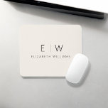 Classic Elegant Neutral Minimalist Monogram Name Mouse Mat<br><div class="desc">Upgrade your workspace with our Classic Elegant Modern Minimalist Monogram Mouse Pad. This sophisticated mouse pad seamlessly marries timeless elegance with contemporary minimalism, adding a touch of refinement to your desk. Crafted with meticulous attention to detail, this mouse pad is more than just a functional accessory; it's a personalised statement....</div>