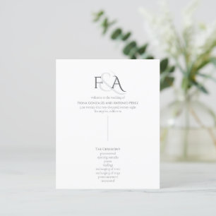 Classic Elegant Neutral Monogram Wedding Program