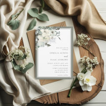 Classic Elegant Olive Ivory Floral Wedding