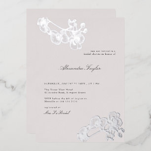Classic Elegant Orchid Silver Floral Bridal Shower