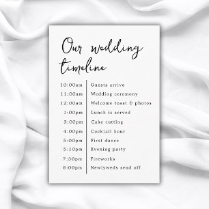 Classic Elegant Our Wedding Timeline Enclosure Card