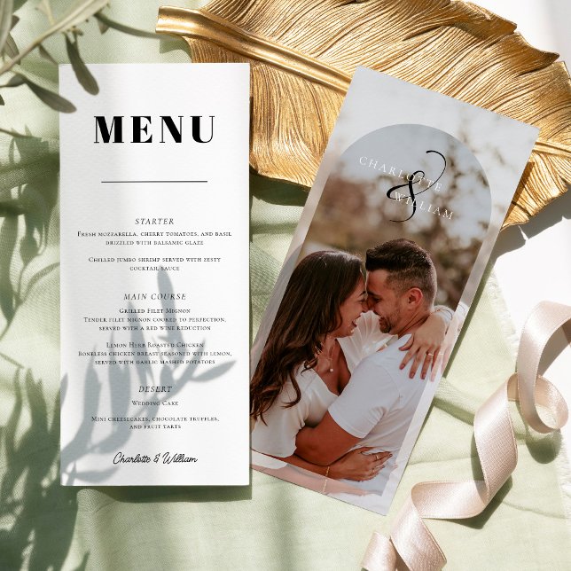 Classic Elegant Photo Wedding Menu (Creator Uploaded)