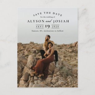 Classic Elegant Photo Wedding Save the Date Announcement Postcard