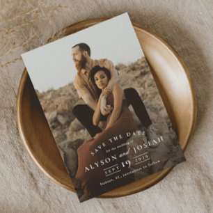 Classic Elegant Photo Wedding Save The Date Magnetic Invitation