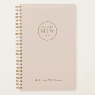 Classic Elegant Pink Monthly Weekly Serif Planner