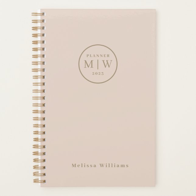 Classic Elegant Pink Monthly Weekly Serif Planner (Front)