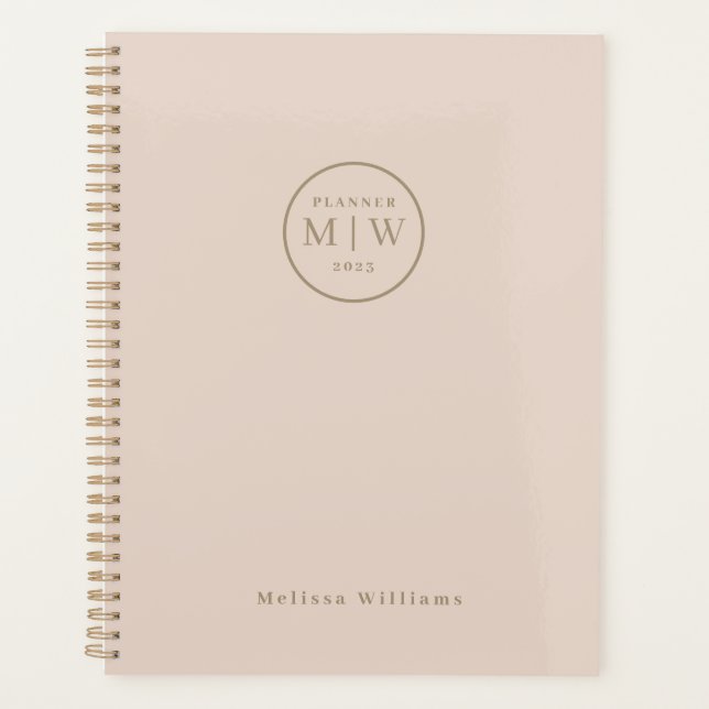 Classic Elegant Pink Monthly Weekly Serif Planner (Front)