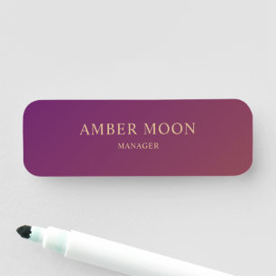 Classic Elegant Professional Burgundy Wine Colour Name Tag