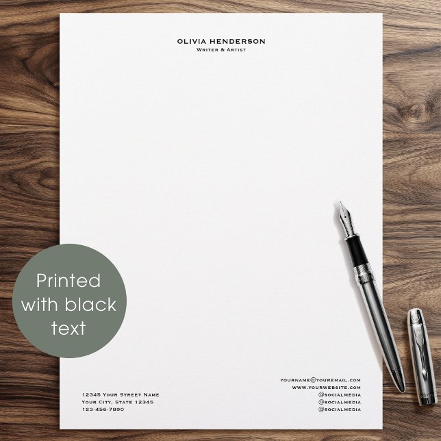 Classic & Elegant Professional Business Black Custom Letterhead (Creator Uploaded)