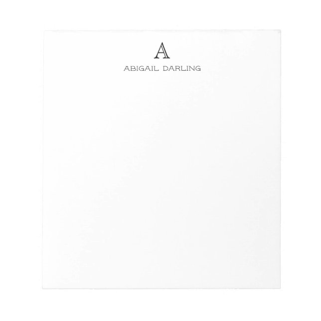 Classic Elegant Professional Monogram Note Card (Front)